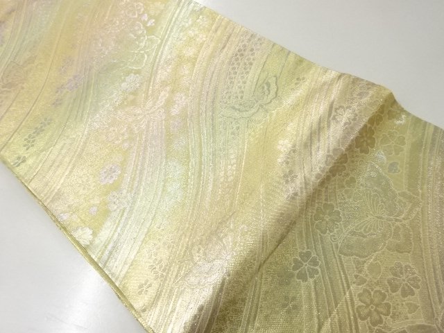JAPANESE KIMONO / BUTTERFLY PATTERN WOVEN FUKURO OBI